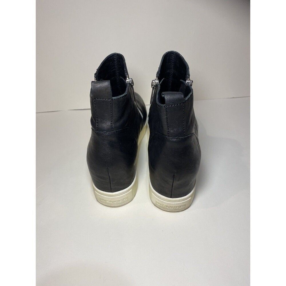 J/ Slides Sky Black Leather  Booties Fashion Sneaker Wedge Double Zip Women’s 10 - Picture 3 of 7